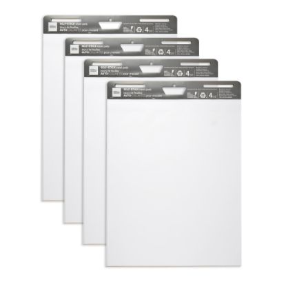 Picture of Office Depot Brand Self-Stick Easel Pads, 25in x 30in, 30 Sheets, 80% Recycled, White, Pack Of 4 Pads