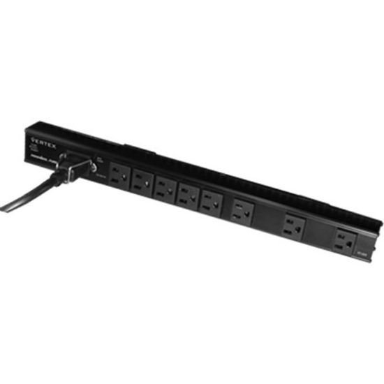 Picture of Panamax VT-EXT Power Strip - 8 x AC Power - 10 ft Cord - 12 A Current - 125 V Voltage - 0 mW - Vertical Rackmount - Black