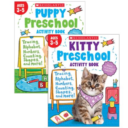 Picture of Scholastic Teacher Resources Puppy & Kitty Activity Book Bundle, Set Of 2 Books