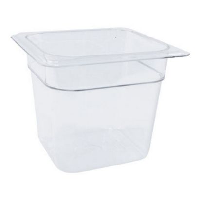 Picture of Cambro 1/6 Size Camwear Food Pan 6in x 7in x 7in, Clear