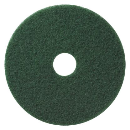 Picture of Americo Pads For Scrubbing Floors, Compatible With Standard Electric/Automatic Scrubber Machines, 17in, Green, Case Of 5 Pads