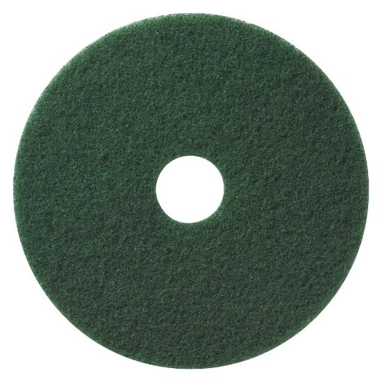 Picture of Americo Pads For Scrubbing Floors, Compatible With Standard Electric/Automatic Scrubber Machines, 17in, Green, Case Of 5 Pads