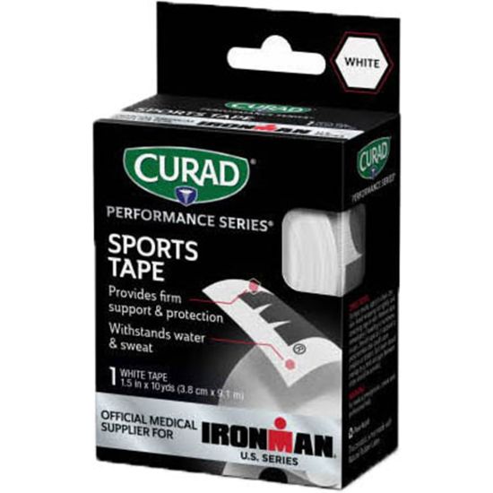 Picture of CURAD IRONMAN Performance Series Sports Tape, 1-1/2in x 10 Yd, White, Pack Of 24 Rolls