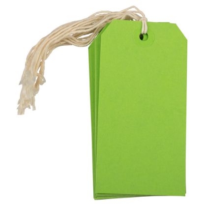 Picture of JAM Paper Gift Tags, 4 3/4in x 2 3/8in, Green, Pack Of 10