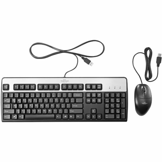 Picture of HPE USB BFR with PVC Free US Keyboard/Mouse Kit - USB Cable Keyboard - English (US) - Black - USB Cable Mouse - 400 dpi - Black - Compatible with Computer, Server for PC - 1