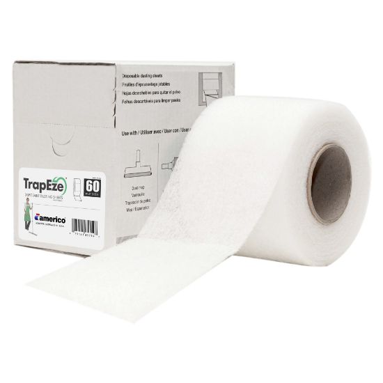 Picture of Americo TrapEze Disposable Dusting Sheets, 6in x 5in Perforated Sheets, Constructed from 70% Post Consumer Recycled PET, White, 60 Sheet per Box