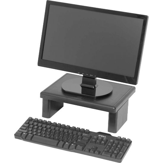 Picture of DAC Height Adjustable LCD/TFT Monitor Riser - 66 lb Load Capacity - Flat Panel Display Type Supported - 4.8in Height x 13in Width x 10.5in Depth - Black