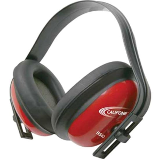 Picture of Califone Hearing Safe Hearing Protector - Adjustable Headband, Noise Reduction, Adjustable Earcup - Noise Protection - Bright Red