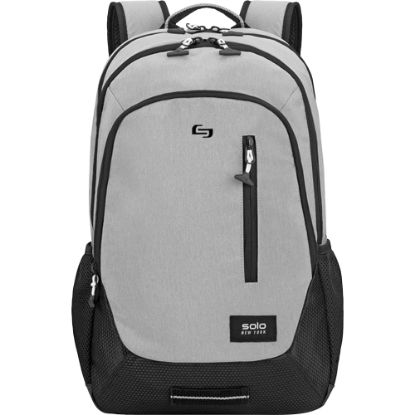 Picture of Solo New York Region Polyester Backpack With 15.6in Laptop Pocket, 19inH x 13inW x 6inD, Gray