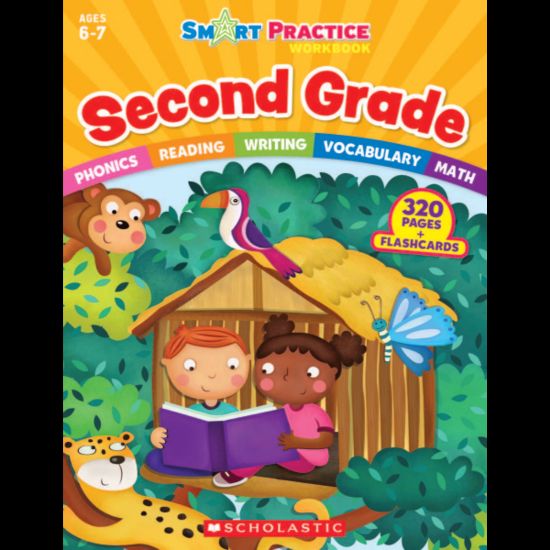 Picture of Scholastic Smart Practice Workbook With 48 Flash Cards, Grade 2