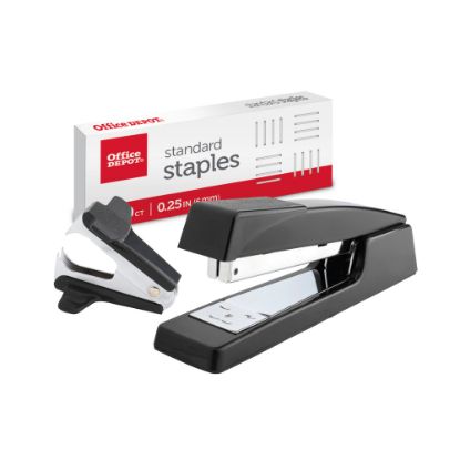 Picture of Office Depot Brand Premium Full-Strip Stapler Combo With Staples And Remover, Black