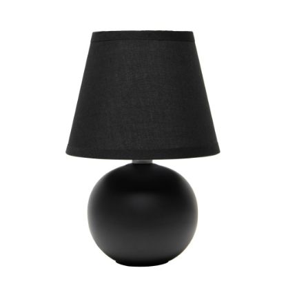 Picture of Simple Designs  Mini Ceramic Globe Table Lamp, 8 7/8inH, Black