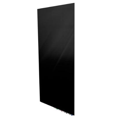 Picture of Ghent Aria Low-Profile Magnetic Glass Whiteboard, 48in x 36in, Black