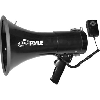 Picture of PylePro 50W Megaphone Bullhorn With Aux/Siren/Talk Modes, 13-3/4inH x 9inW x 9inD, Black