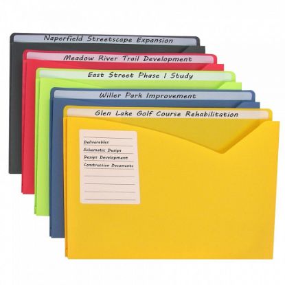 Picture of C-Line Write-On Poly File Jackets, 8-1/2in x 11in, Assorted Colors, Box Of 25 Jackets