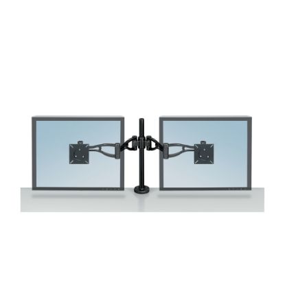 Picture of Fellowes Professional Mounting Dual Arm For Flat Panel Display, 22inH x 4 7/16inW x 38 13/16inD, Black