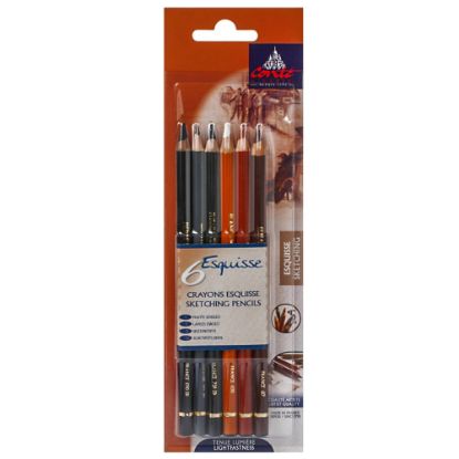 Picture of Conte Pencil Set, Sketching, Assorted Colors, Set Of 6 Pencils