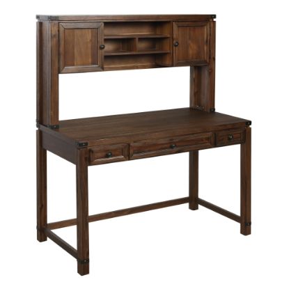 Picture of Office Star Baton Rouge 48inW Computer Desk With Hutch, Brushed Walnut