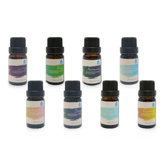 Picture of Pursonic Pure Essential Aroma Oil Blends, 0.34 Fl Oz, Pack Of 8 Oils