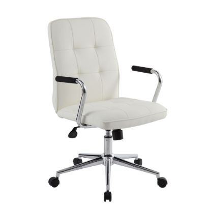 Picture of Boss Office Products Modern Mid-Back Task Chair, White/Chrome