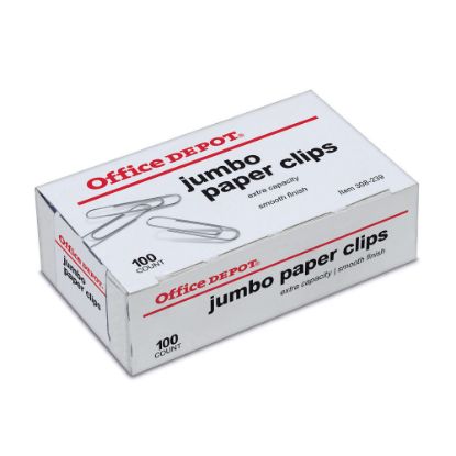 Picture of Office Depot Brand Paper Clips, Jumbo, Silver, Box Of 100 Clips, 10004BX