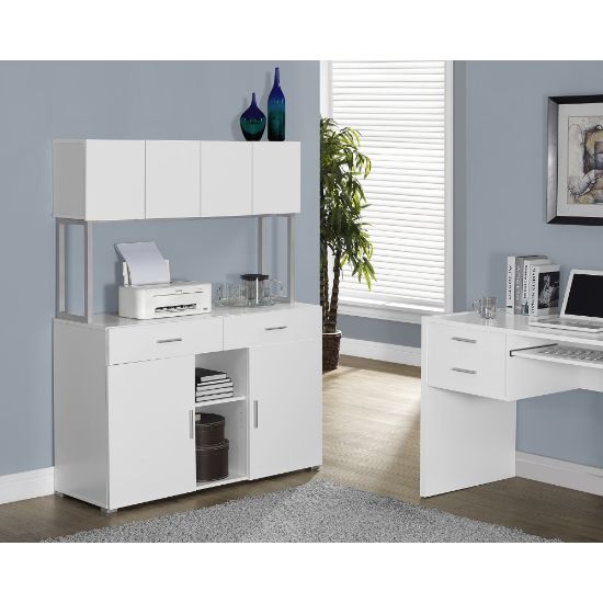 Picture of Monarch Specialties 48inW Office Cabinet Computer Desk Credenza, White