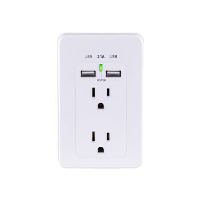 Picture of CyberPower MP18HO007 - Multi Pack - power strip - AC 125 V - input: NEMA 5-15P - output connectors: 2 (2 x USB, 2 x NEMA 5-15R) - white (pack of 2)