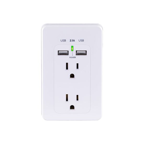 Picture of CyberPower MP18HO007 - Multi Pack - power strip - AC 125 V - input: NEMA 5-15P - output connectors: 2 (2 x USB, 2 x NEMA 5-15R) - white (pack of 2)