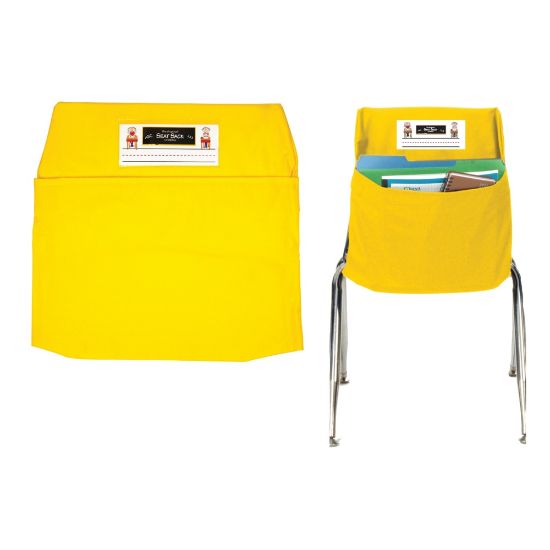 Picture of Seat Sack Chair Pocket, Small, 12in, Yellow, Pack Of 2