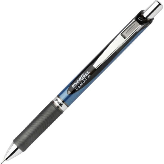 Picture of Pentel EnerGel RTX Liquid Gel Pen, Medium Point, 0.7 mm, Blue Barrel, Black Ink