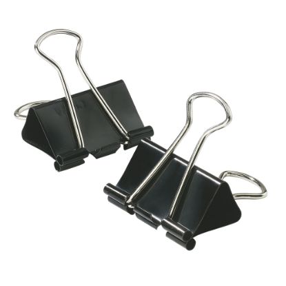 Picture of Office Depot Brand Binder Clips, Small, 3/4in Wide, 3/8in Capacity, Black, Box Of 12