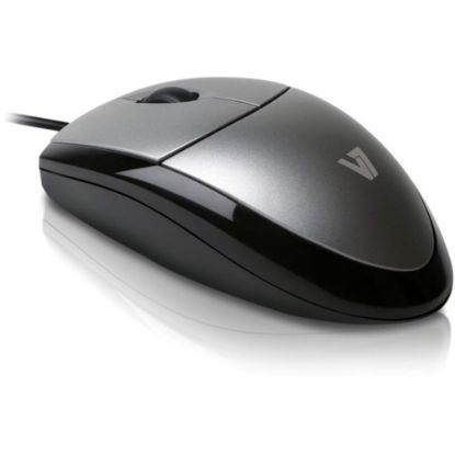 Picture of V7 USB Optical Mouse, Full-Size, Black/Silver