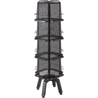 Picture of Safco Mesh Rotating Magazine Stand With 16 Pockets, 58.6inH x 18.3inW x 18.3inD, Black