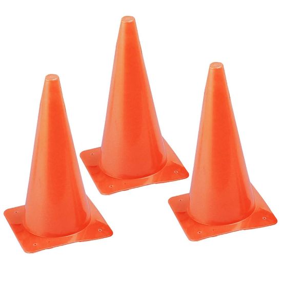 Picture of Champion Sports Safety Cones, 15in x 8in, Fluorescent Orange, Pack Of 3 Cones