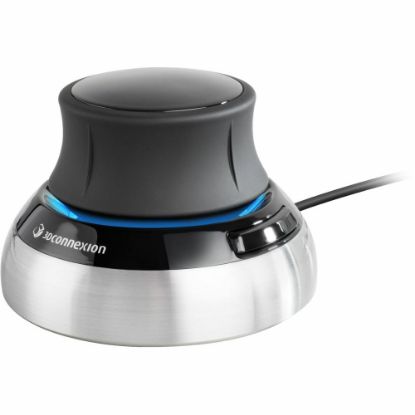 Picture of 3Dconnexion SpaceMouse Compact - Designed for Advanced 3D Navigation - Cable - Black, Silver - USB - 2 Programmable Button(s) - Symmetrical