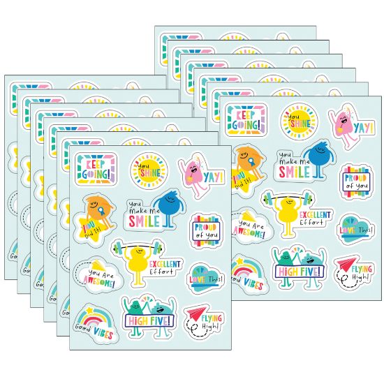 Picture of Carson Dellosa Education Motivational Stickers, Happy Place Motivators, 72 Stickers Per Pack, Set Of 12 Packs