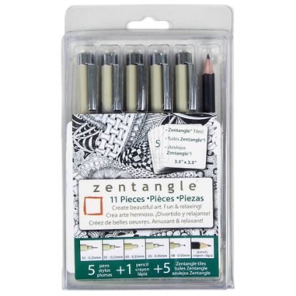 Picture of Sakura Zentangle Drawing Set, Black Ink, Set Of 11 Pieces