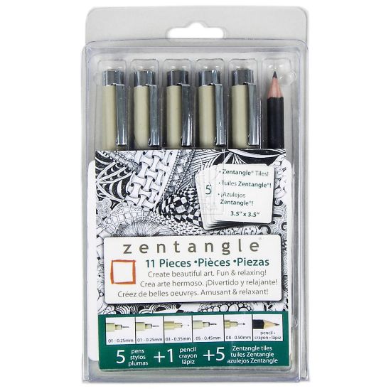 Picture of Sakura Zentangle Drawing Set, Black Ink, Set Of 11 Pieces