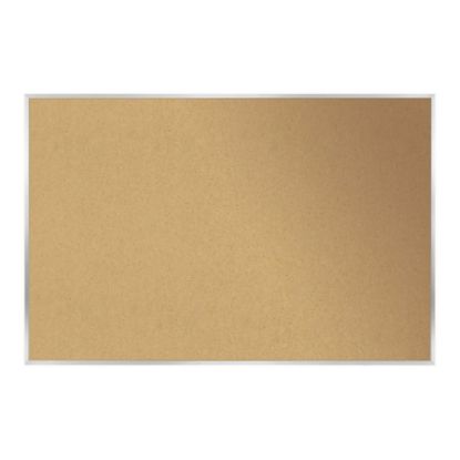 Picture of Ghent Cork Bulletin Board, 36 1/2in x 60 1/2in, Aluminum Frame With Silver Finish