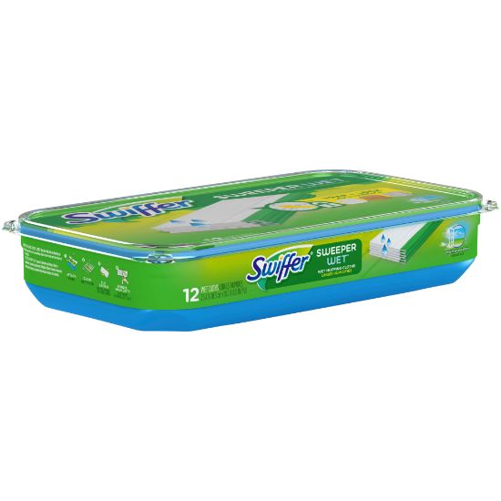 Picture of Swiffer Sweeper Wet Multisurface Mopping Pads, Open Window Fresh Scent, 11 5/8in x 2 3/16in, Pack Of 12