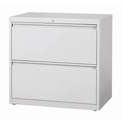 Picture of WorkPro 30inW x 18-5/8inD Lateral 2-Drawer File Cabinet, Light Gray