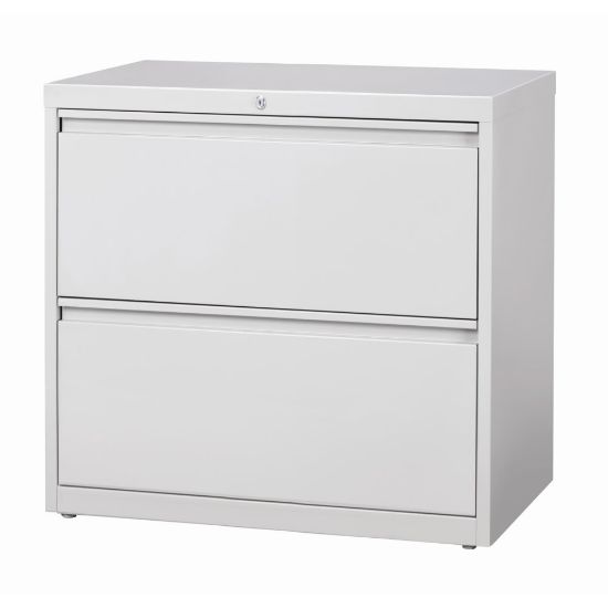 Picture of WorkPro 30inW x 18-5/8inD Lateral 2-Drawer File Cabinet, Light Gray