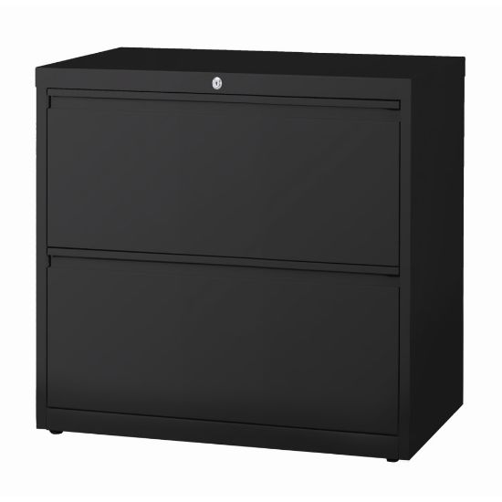 Picture of WorkPro 30inW x 18-5/8inD Lateral 2-Drawer File Cabinet, Black