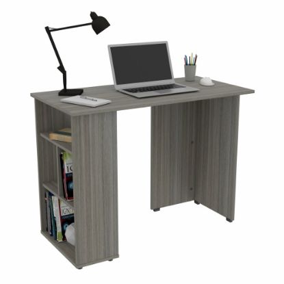 Picture of Inval 40inW Writing Desk With Open Storage Shelves, Smoke Oak