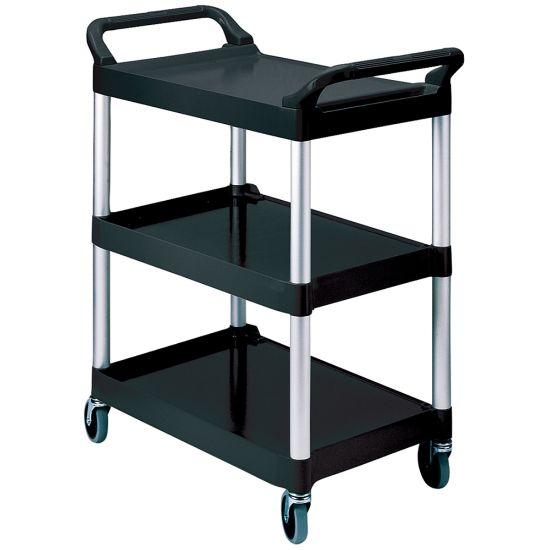 Picture of Rubbermaid 3-Shelf Utility Cart, 37 3/4inH x 33 5/8inW x 18 5/8inD, Black