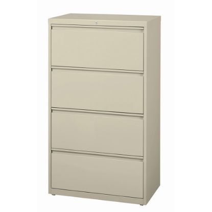 Picture of WorkPro 30inW x 18-5/8inD Lateral 4-Drawer File Cabinet, Putty