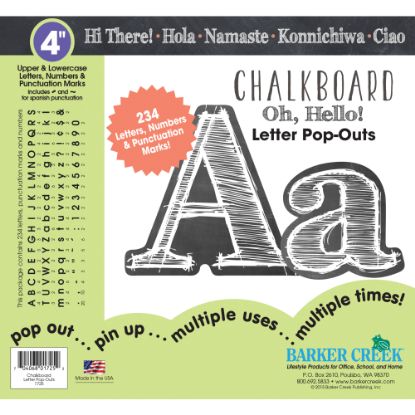 Picture of Barker Creek Letter Pop-Outs, 4in, Chalkboard, Set Of 234