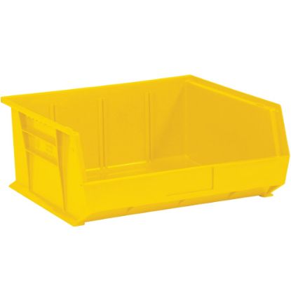 Picture of Partners Brand Plastic Stack & Hang Bin Boxes, Medium Size, 14 3/4in x 16 1/2in x 7in, Yellow, Pack Of 6