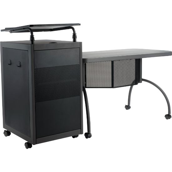 Picture of National Public Seating Oklahoma Sound Teachers WorkPod Desk And Lectern Kit, 41inH x 24inW x 68inD, Charcoal Slate