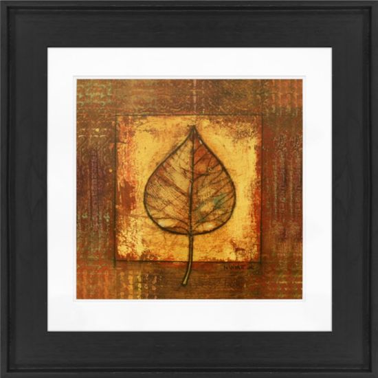 Picture of Timeless Frames Alexis Framed Botanical Artwork, 12in x 12in, Black, Autumn Leaf